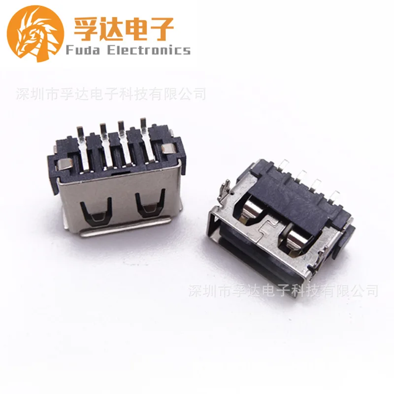 For USB2.0 short body female seat AF short body 10.0 front two pins pin patch 6.8 high H straight edge/crimping gray glue