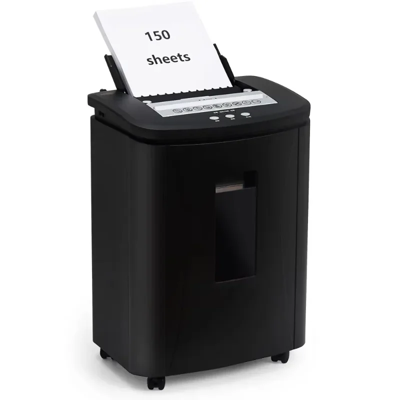 Auto Feed Paper Shredder 150 Sheet Micro Cut P5 Document Credit Card Quiet Commercial Heavy Duty Shredder With 25L Pull-out Bin