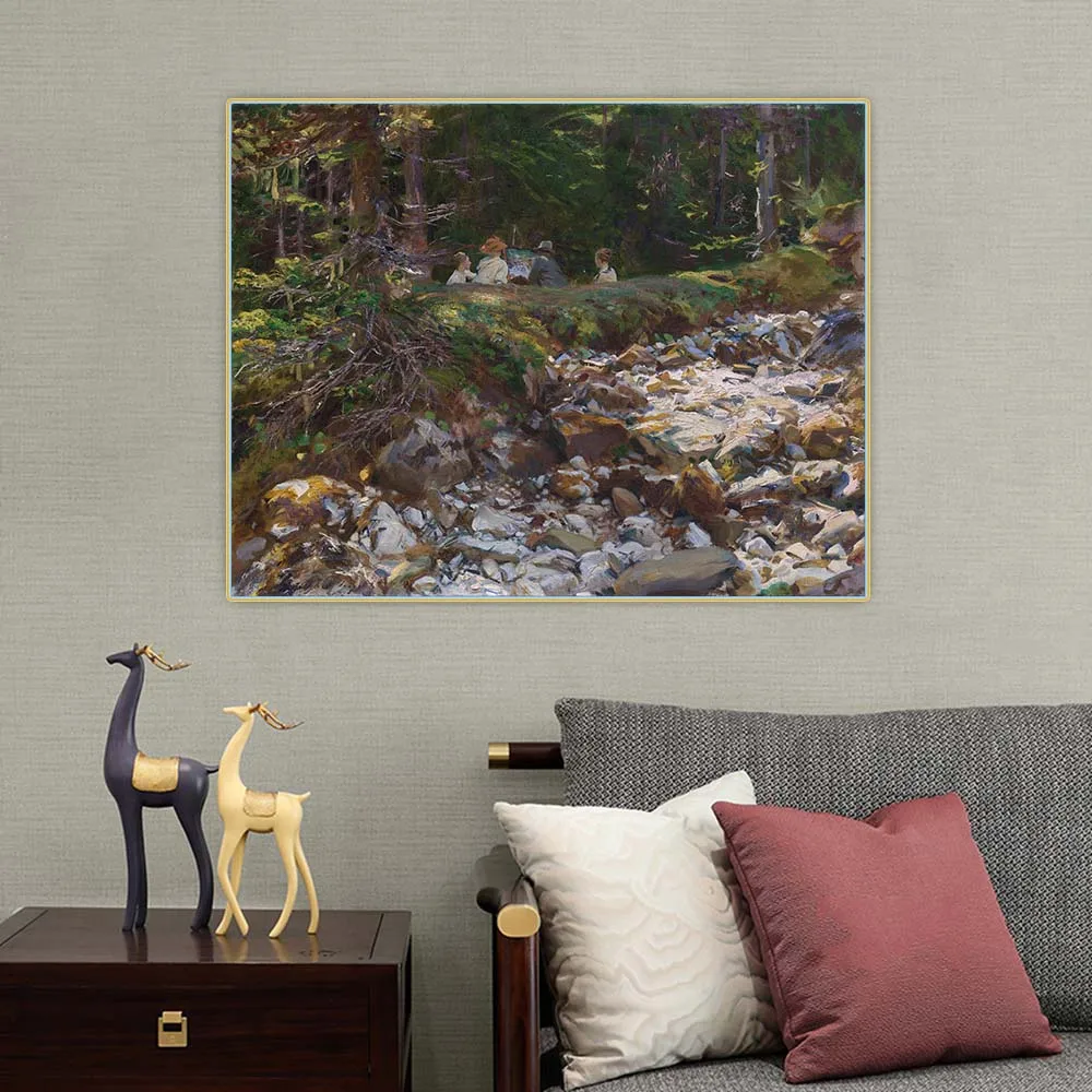 John Singer Sargent  The Master and His Pupils  Canvas Oil Painting Picture Poster Interior Backdrop Decor Home Decoration