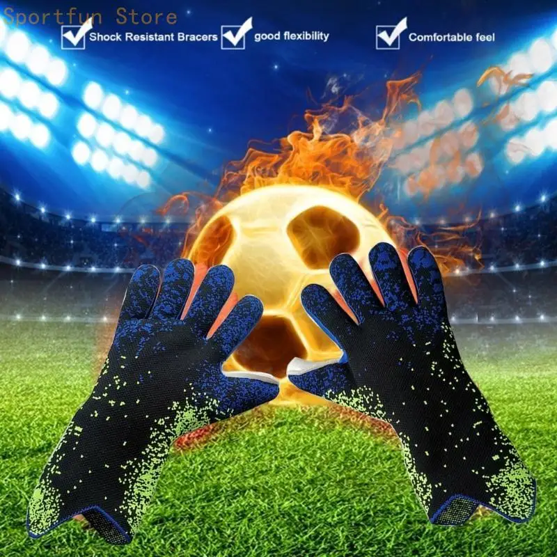 

Goalie Soccer Glove Football Glove with Finger Support Goalkeeper Glove, 5-Sizes X7JD