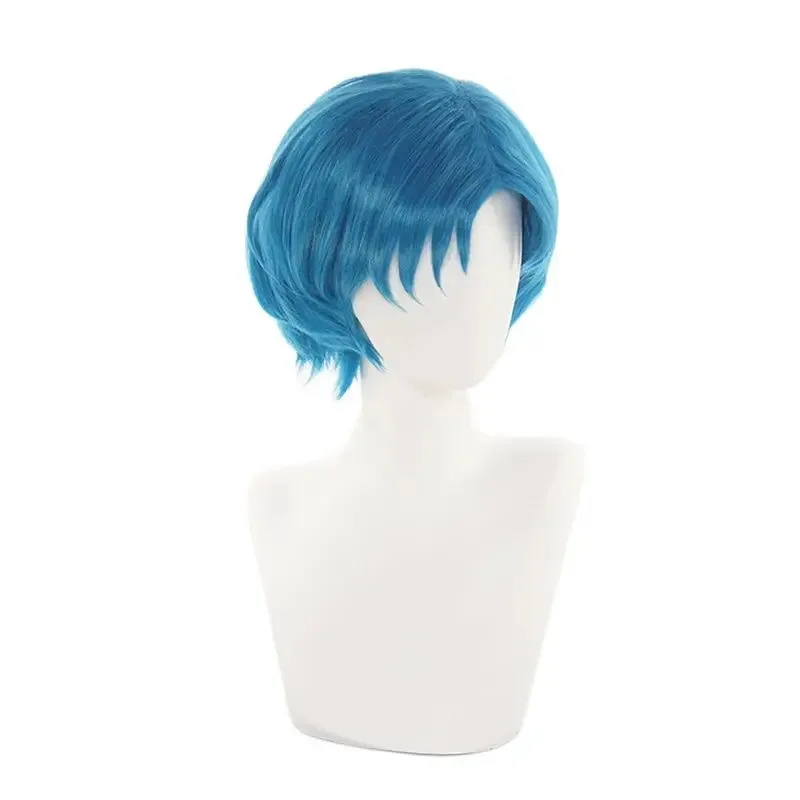 

Candy 2025High Quality Sailor Mercury Mizuno Ami Cosplay Wig Styled Short Cyan Blue Heat Resistant Synthetic Hair Anime Wigs + W