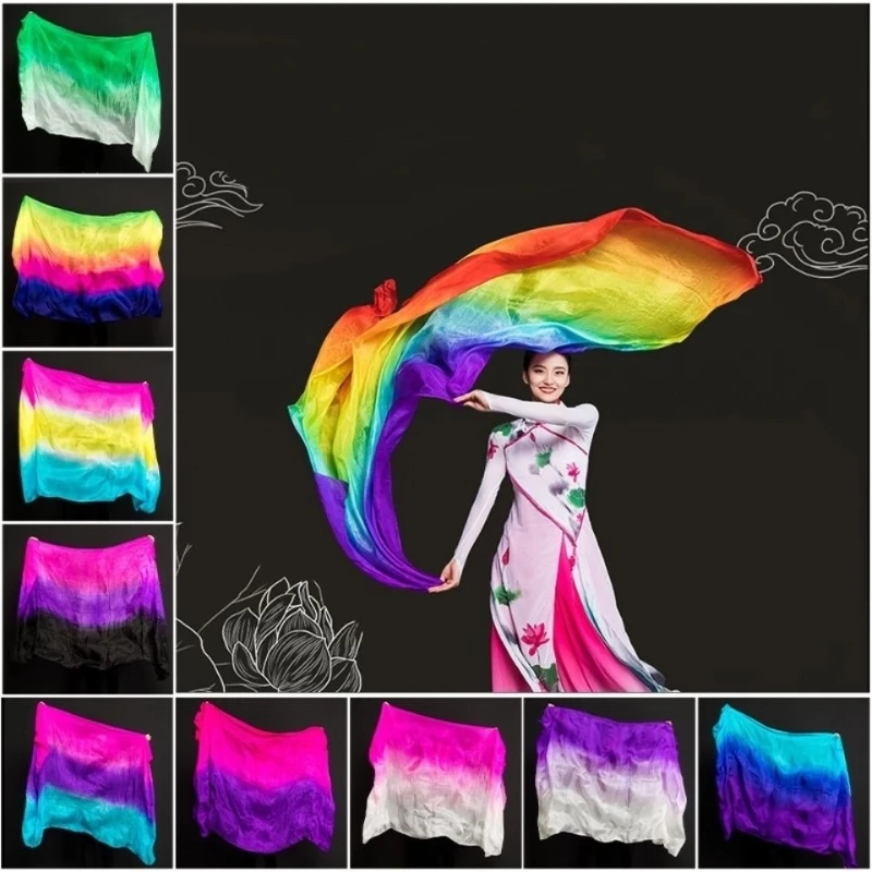 Belly Dance 100% Silk Veil 1 Belly Dance Accessory Belly Dance Veil Shawl Scarf Dance Practice Stage Performance Veil