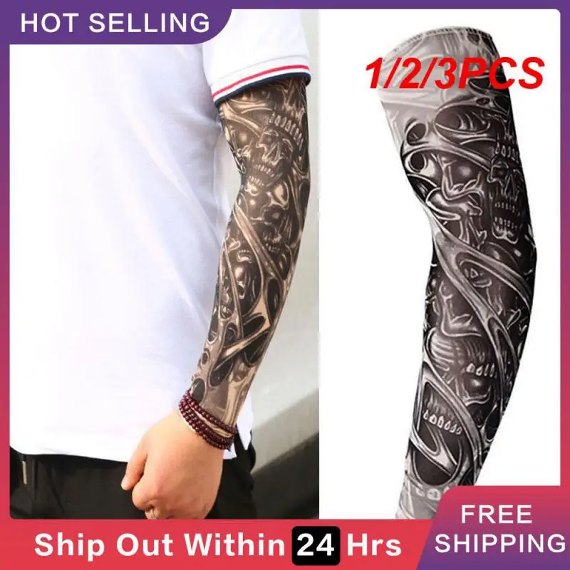 

1/2/3PCS Tattoo Durable 1 Piece Quick- Arm Sleeves For Cycling Uv Protection Stylish Sleeves Comfortable 40cm*8cm Arm Sleeves