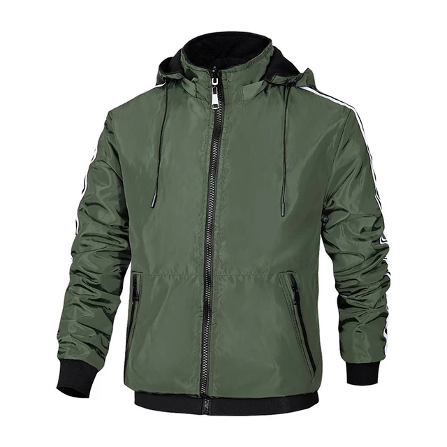 DIMUSI Men's Bomber Jacket Mens Outwear Reversible Windbreaker Warm Hooded Jackets Fashion Slim Fit Business Coats Mens Clothing 2