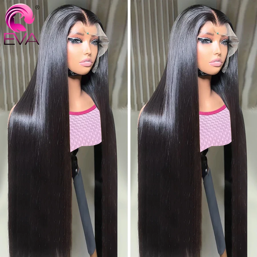 Eva Hair 32 Inch 250 Density Glueless HD Lace Wig 13x6 HD Lace Frontal Wig Straight 5x5 6x6 7x7 HD Lace Closure Human Hair Wigs