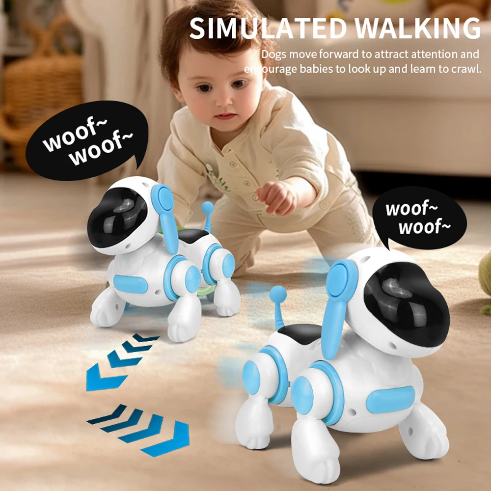 Smart Interactive Robotic Dog,Simulated Walking, Light, Sound, Music, Children's Educational Crawling, Singing and Interactive