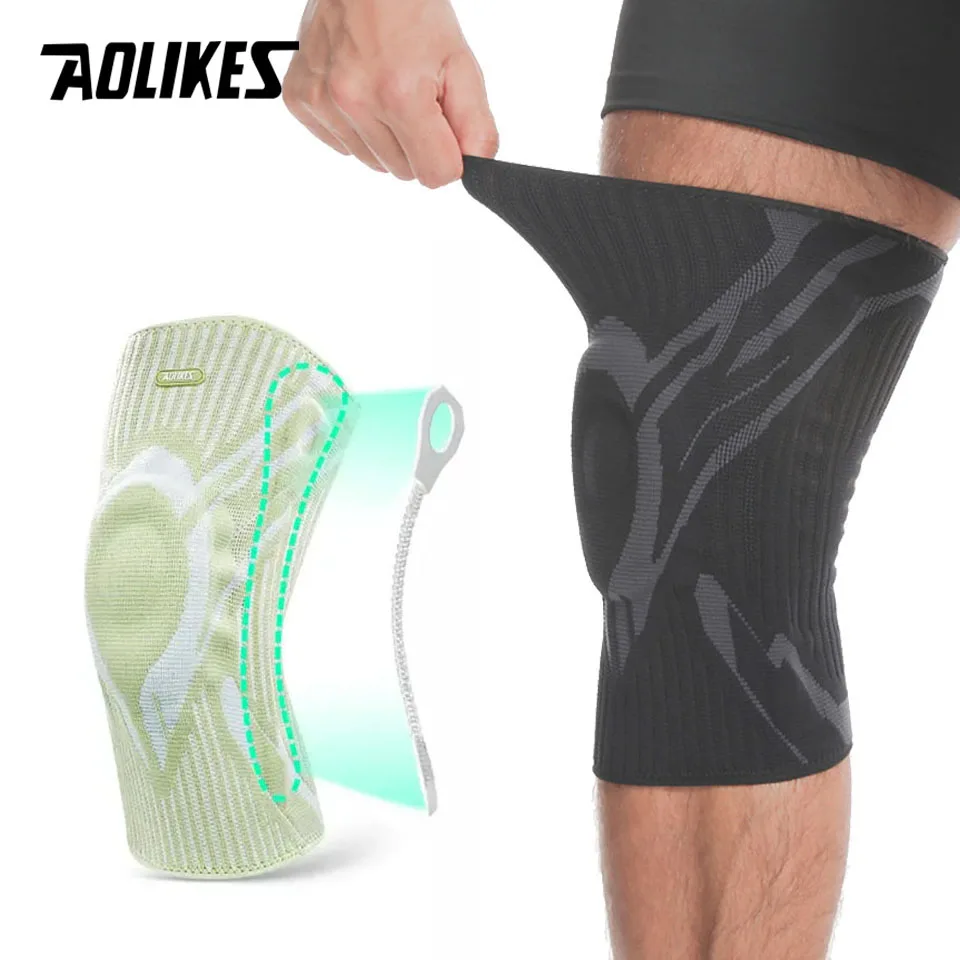 

AOLIKES Knee Patella Arthritis Support Brace Side Springs Knee Protector Leg Brace Support Compression Basketball Knee Brace