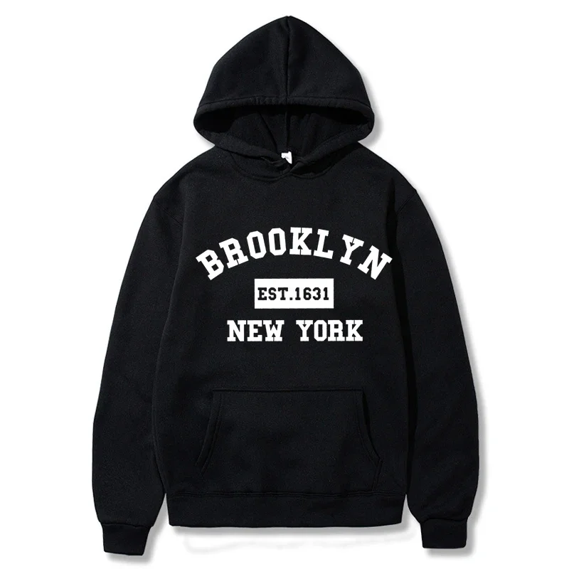 

Brooklyn Est. 1631 New York Letter Print Hoodie Man Casual Loose Hoodie Summer Cotton Tops Fashion Breathable Tee Clothing