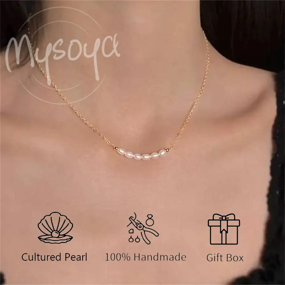 

MYSOYA Flow жемчужное ожерелье в стиле барокко с подарочной коробкой для нее/им, идеальные подарки на день рождения/свадьбу/Рождество/новогоднее