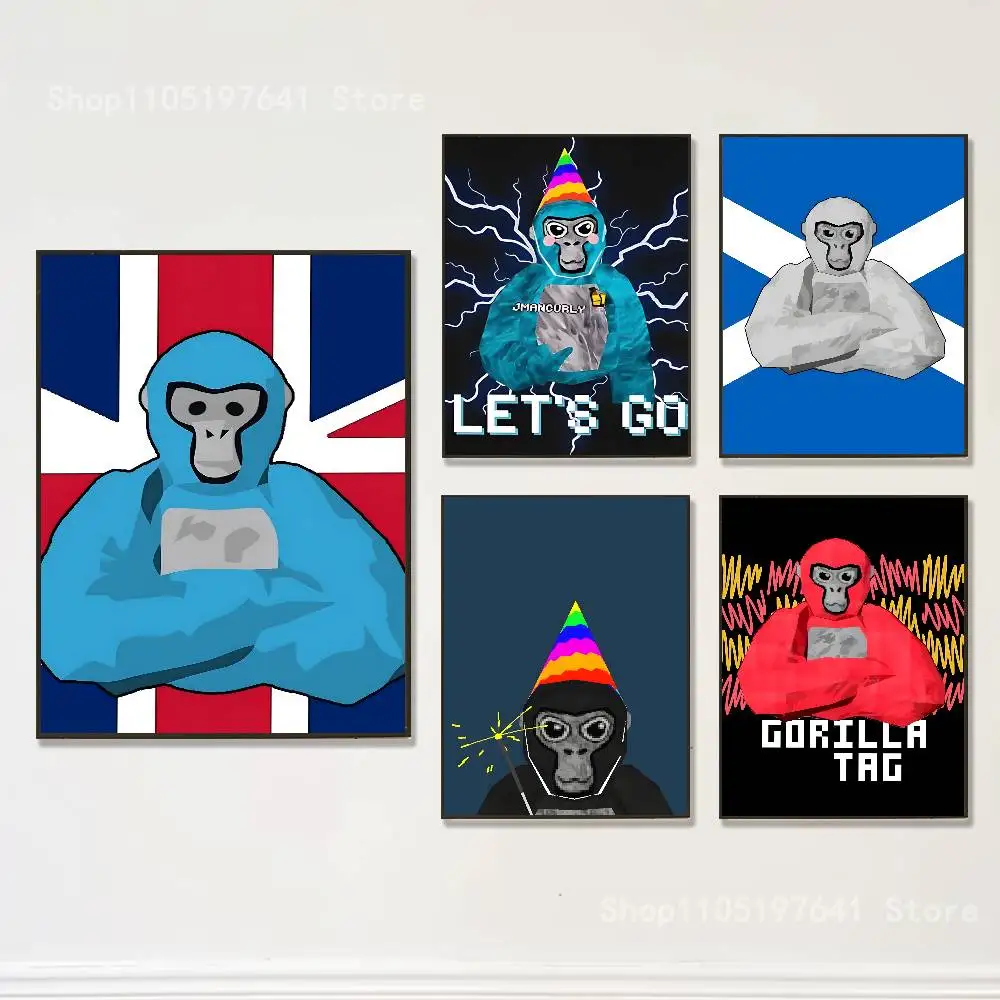 Monkey G-Gorilla TagS Game Poster Prints Wall Art Painting Picture Gift Living Room Bar Restaurant Dec Sticker Large