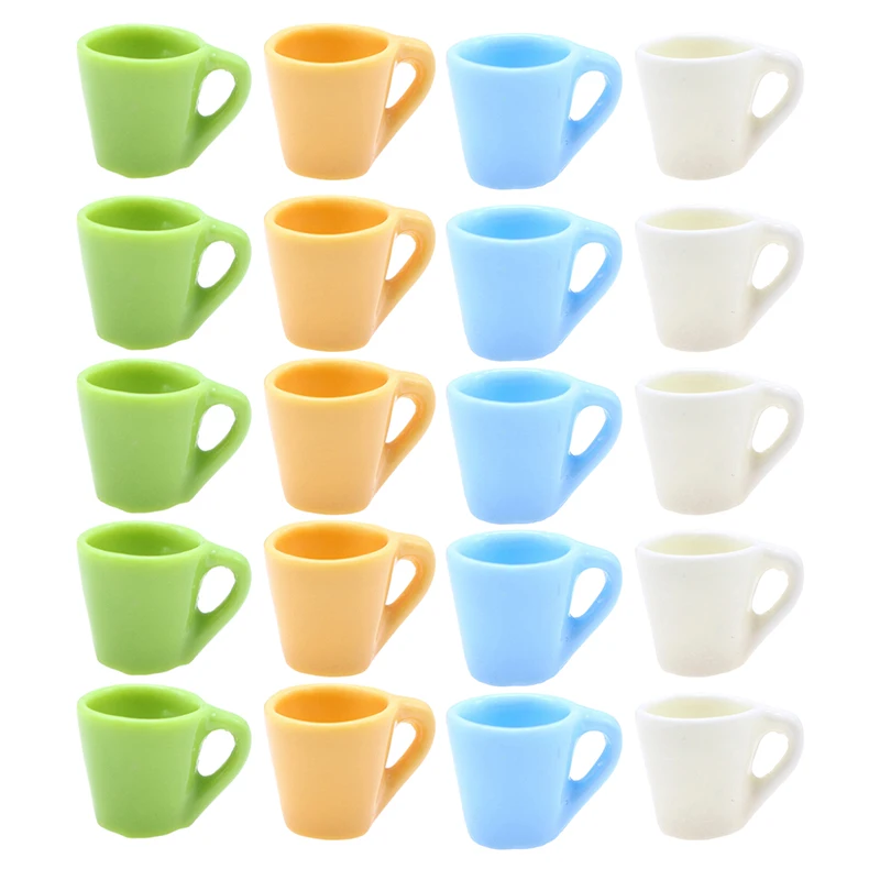 5Pcs 1:12 Dollhouse Miniature Cup Candy Color Water Mug Drink Cup Modelo Acessórios de cozinha para Doll House Decor Kids Play Toys