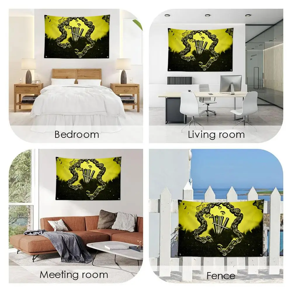 W-WAGE WAR Rock Flags  custom Banner for Garage Door room decor Wall Out Decoration With Metal buckle