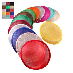 20cm Round Saucer Sinamay Fascinator Bases Party Occasion Woman DIY Hair Top Hat Ladies Linen Cap Base