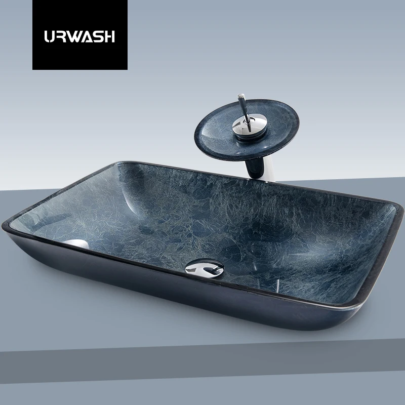 countertop basin household washbasin simple gray blue Internet celebrity art basin ingot-shaped homestay square creativity