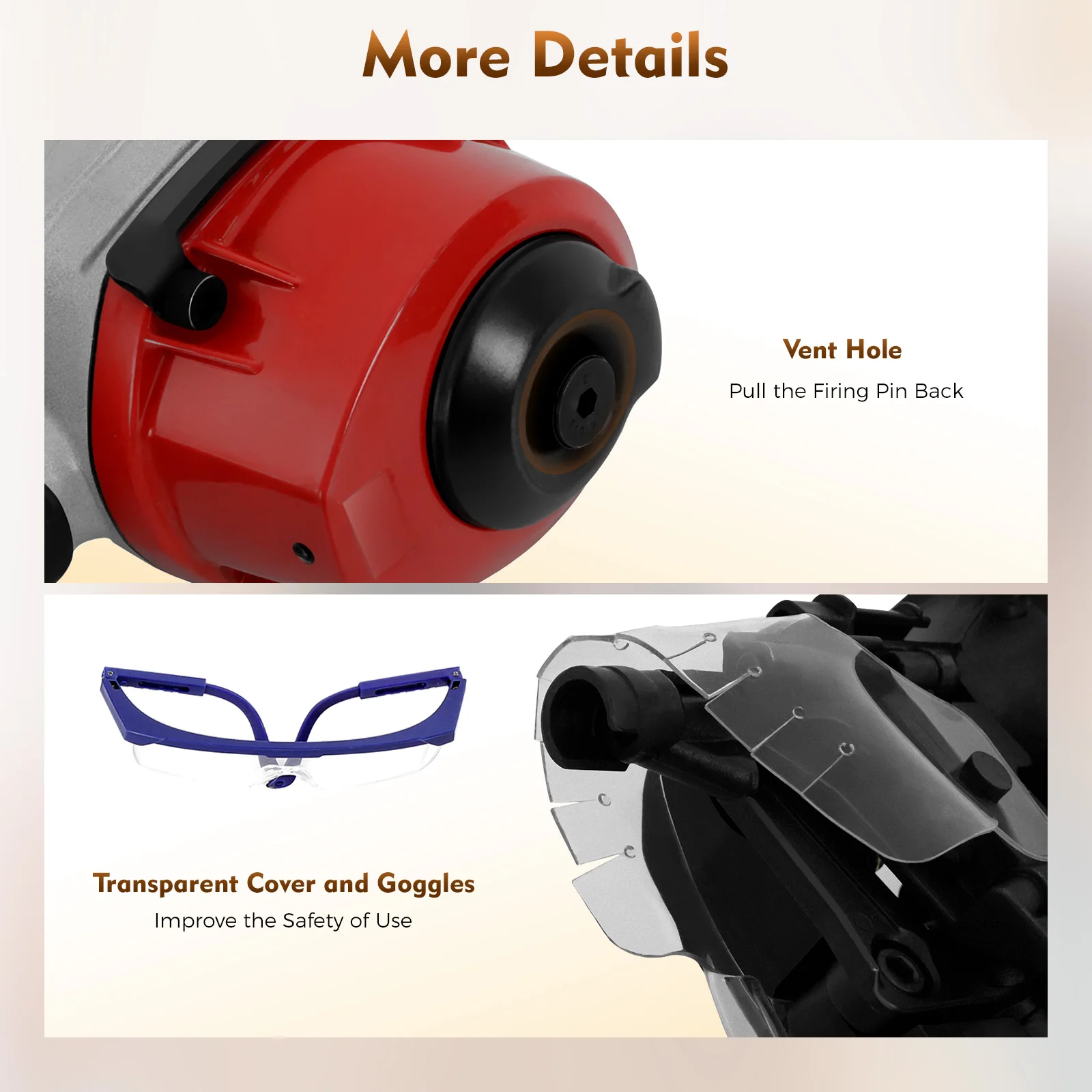 Chiodatrice a spirale BulkHarbor, chiodatrice a spirale ad aria con 2 modalità di scatto, comoda da usare, chiodi lisci, chiodi filettati, chiodi semplici