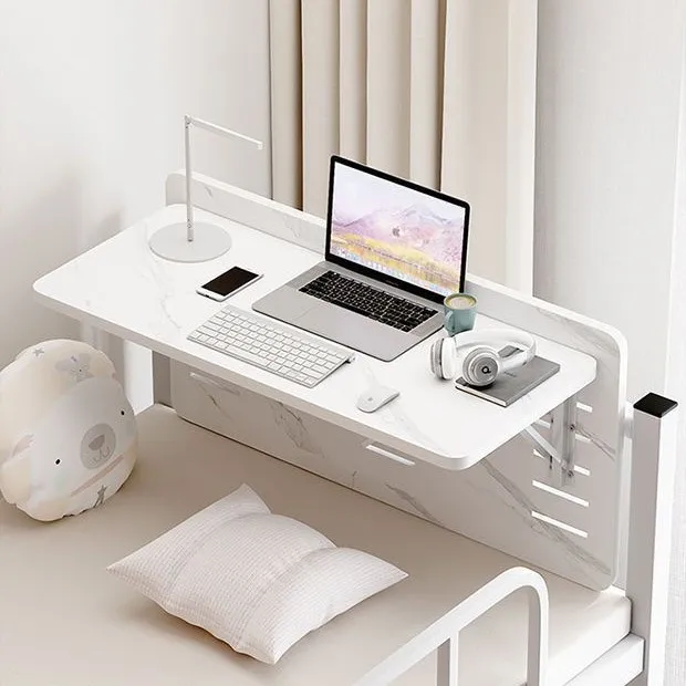 Space Saving Suspended Bed with Folding Study Table And Dormitory Lazy Storage Shelf Bunk Bed Edge