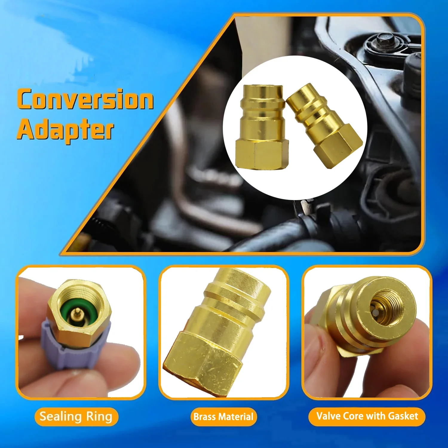 Kit di conversione da R12 a R134a, kit adattatore di retrofit CA da R12 a R134a, kit di conversione da R12 a R134a ad alta/bassa tensione