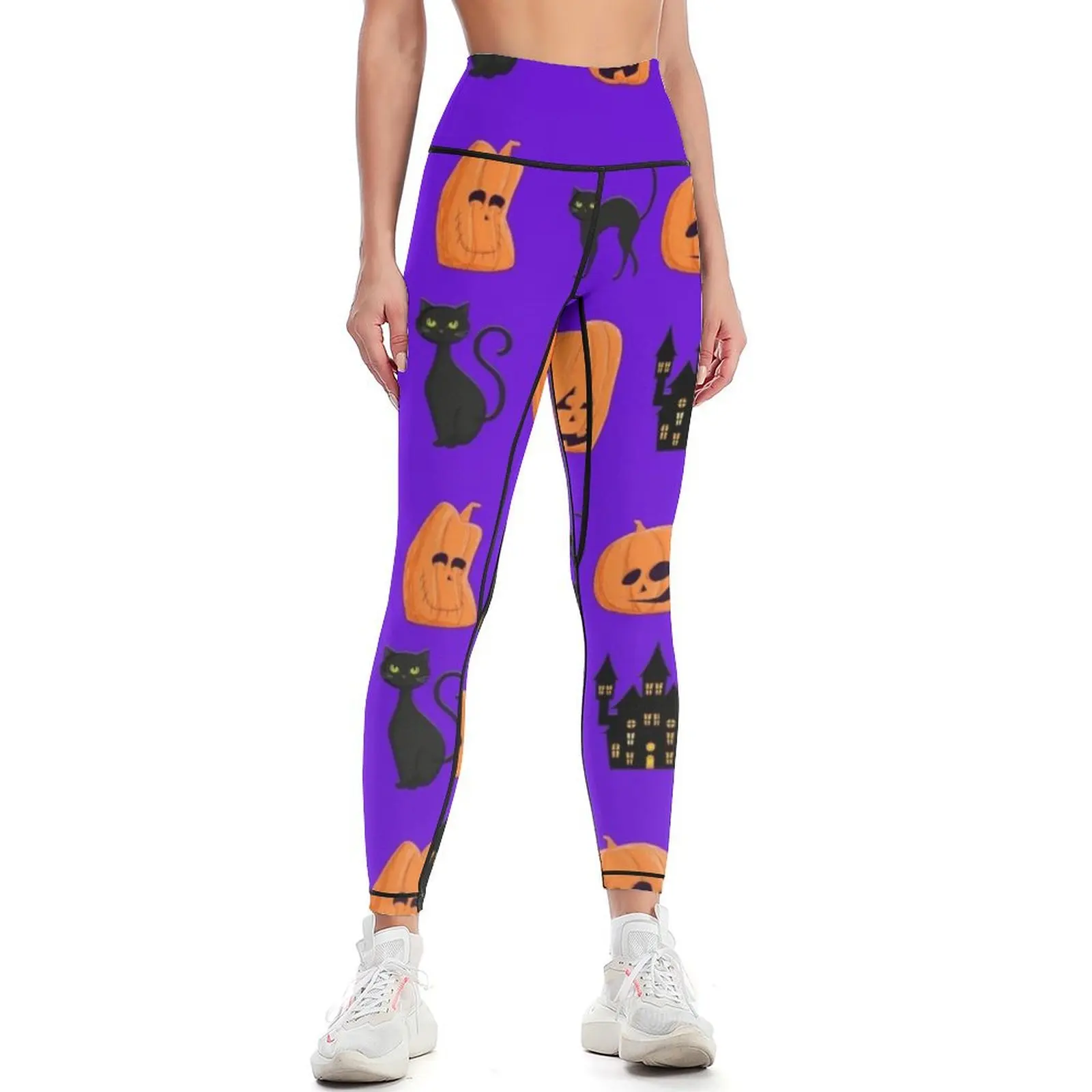 Halloween Witches Skull Pumpkin halloween spirit Leggings Golf wear joggers for active wear Womens Leggings