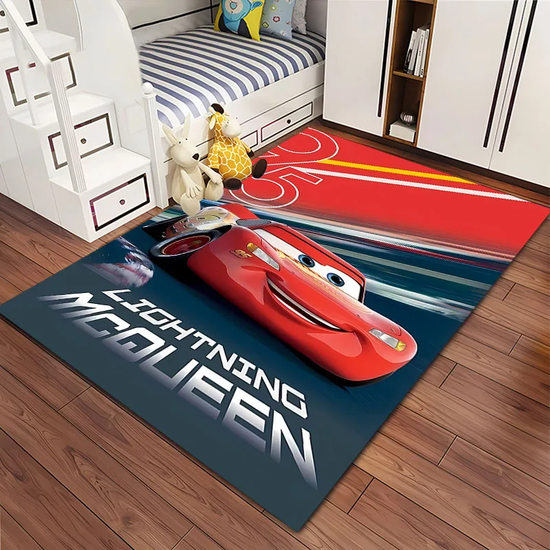 Cars L-Lightning M-Mcqueen 3D HD Cartoon Area Rug,Rugs Living Room Tapete for Kid's Bedroom Sofa Doormat DecorNon-slip Floor Mat