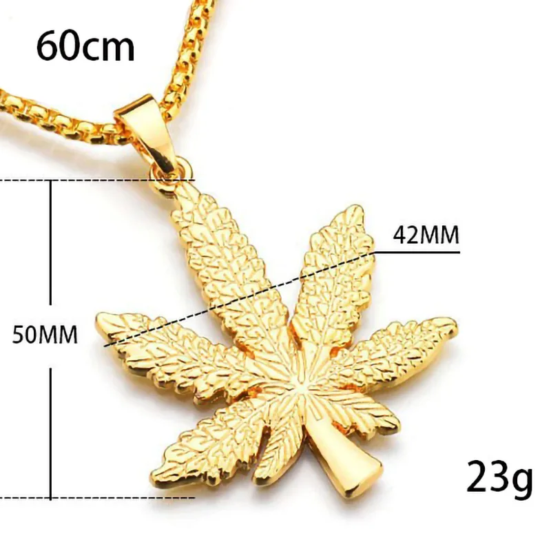 Trendy Maple Leaf Pendant Necklace For Women Punk Style Men Necklace Stainless Steel Sweater Chain Fashion Jewelry Accessories