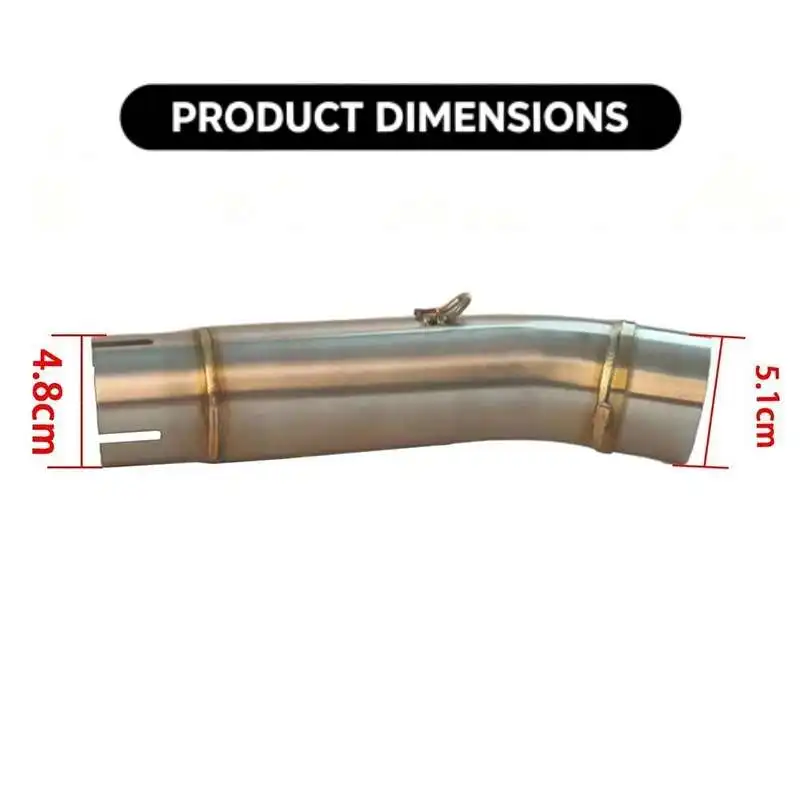 51mm Exhaust Mid Link Pipe for Honda CB400/500/500X/500F CBR400/500 2016-2022, Motorcycle Muffler Connector - view 2