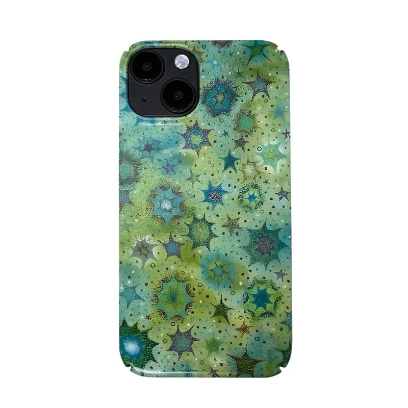 

Ins Green Pond Graffiti Art Phone Case for IPHONE 17 Air 16E 15 PROMAX 14 Plus 13 12 MINI 11 PRO 16Plus XR Acrylic Phone Cover