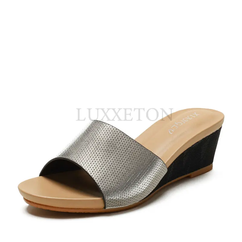 Sandals Fashion Open Toe Summer New All-Match Thick Bottom Small Wedge Outdoor Simple Comfortable Slippers for Women