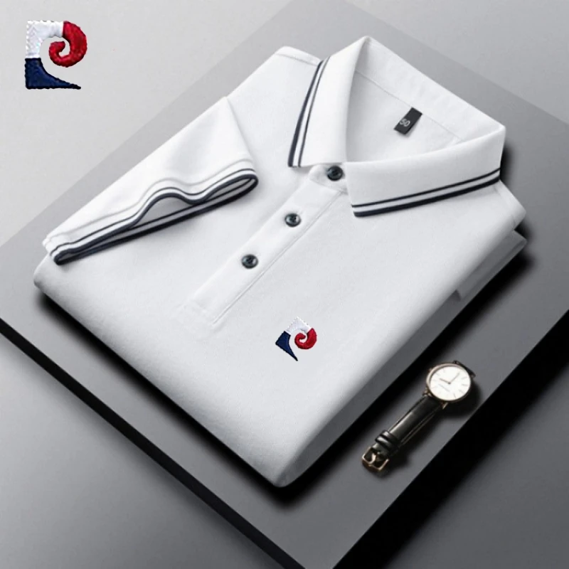 Summer Men's High-Quality Short-Sleeved Polo Shirt New Trend Fashionable Business Casual Breathable Cool T-Shirt Top
