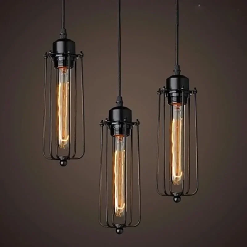 Creative Restaurant Chandelier Retro Wrought Iron Bar Table Cafe Shop Beauty Salon Internet Cafe Box Industrial Style Lamps