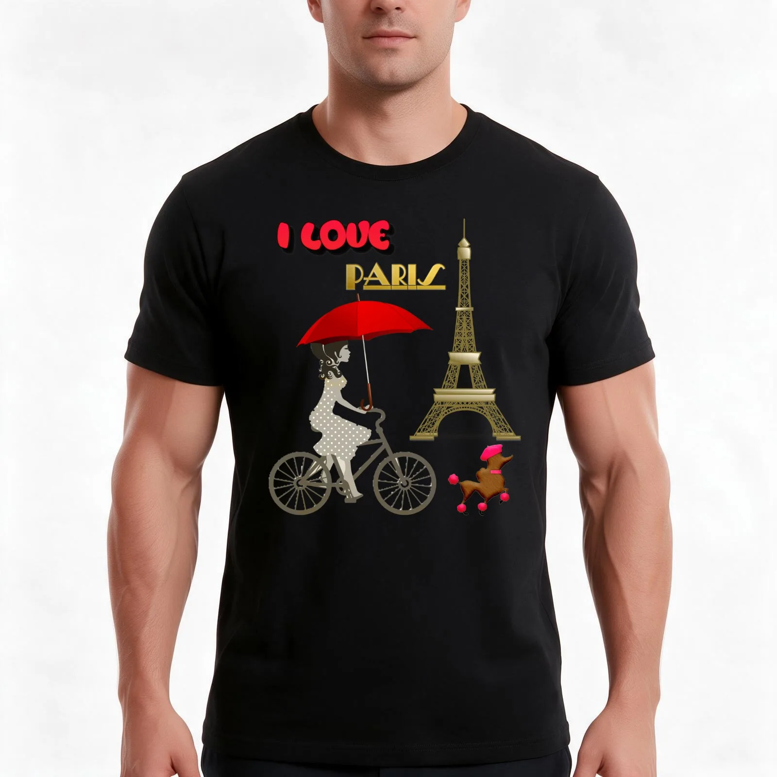 Paris France City of Love Landmarks Eiffel Tower T-Shirt, Summer Casual Cotton Tee, Oversized Streetwear Tops, Unisex Men Women