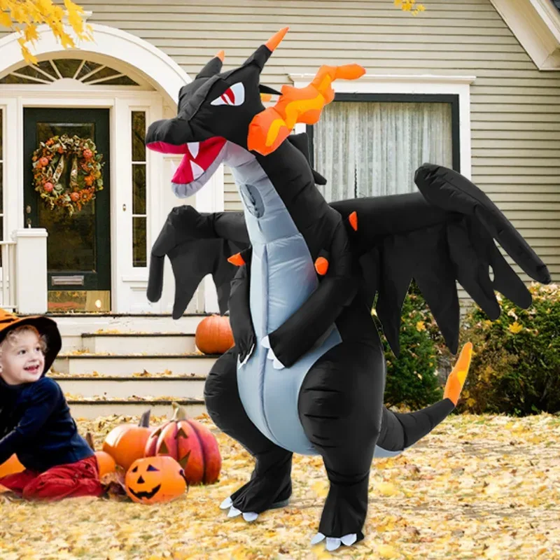 

Dinosaur Inflatable Costumes for Adults Halloween Dragon Blow Up Suit Fire Breathing Evil Dragon for Party Fancy Dress Suit 2023