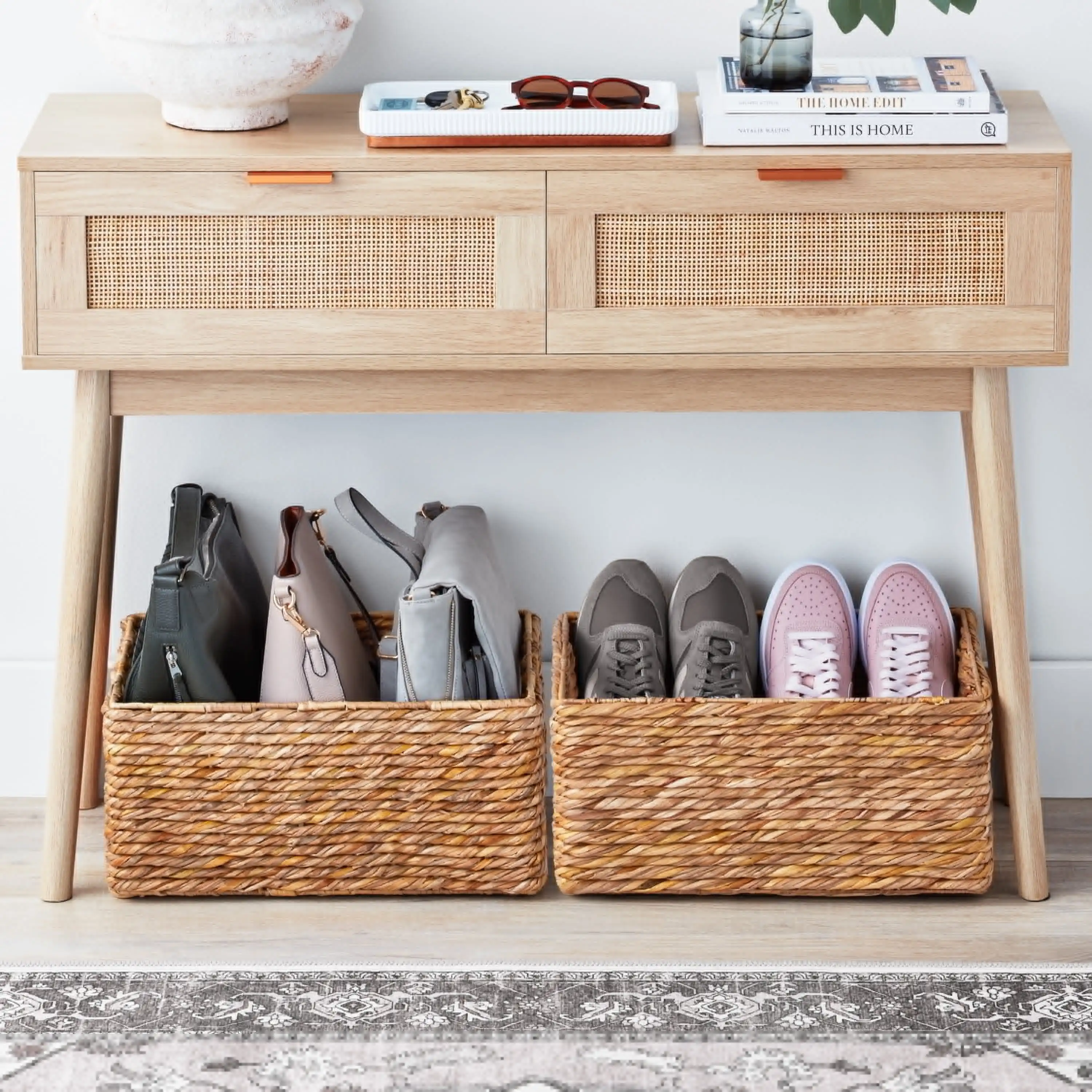 

Natural Woven Medium Bin Basket, Bulrush Modular Storage System