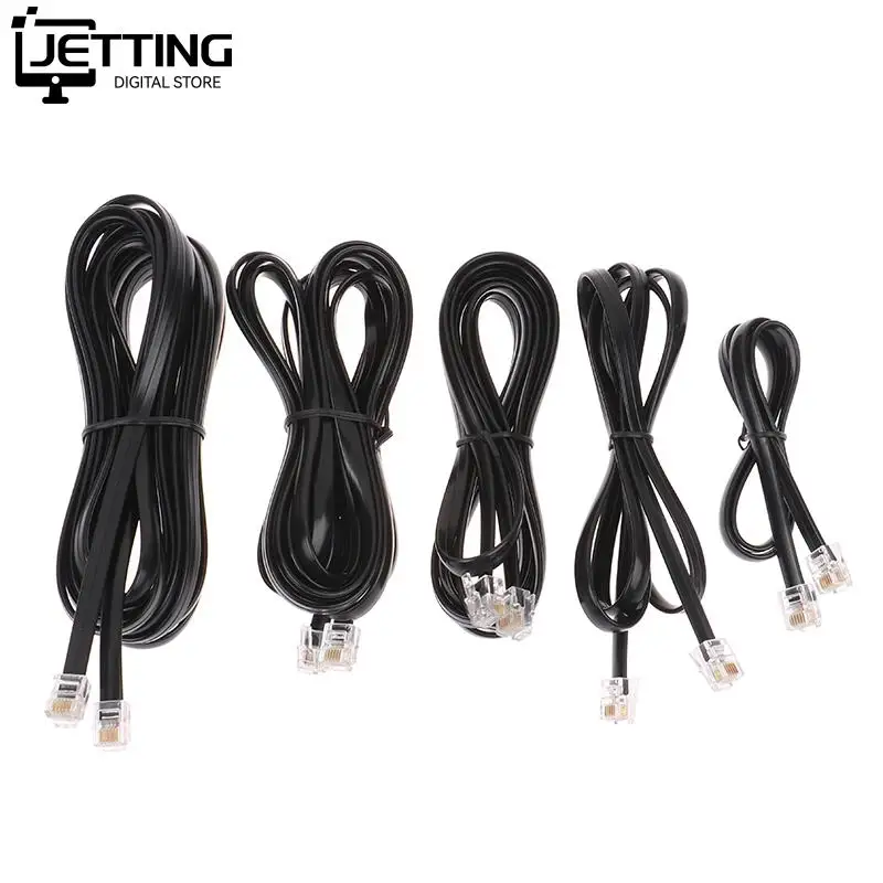 RJ11 RJ12 6P6C Data Cable, Male To Male Modular Data Cord Straight Wiring Pinout Telephone Handset Voice Extension Cable