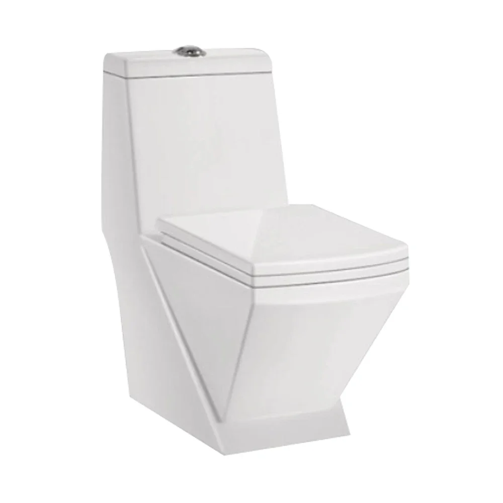 Wash Down One Piece Toilet Bowl High Quality Factory Price Ceramic Gravity Method Bathroom Water Close set Square WC Toilet