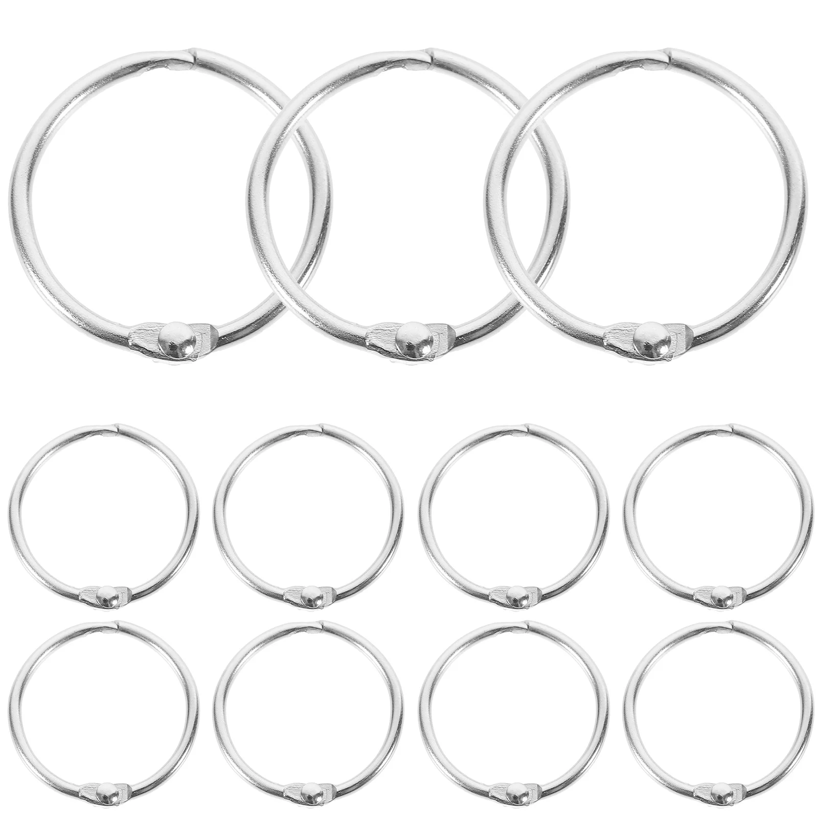 

20pcs Binder Rings Loose Leaf Binder Ring Metal Book Rings Round Ring for Calendar Diy metal rings for index cards