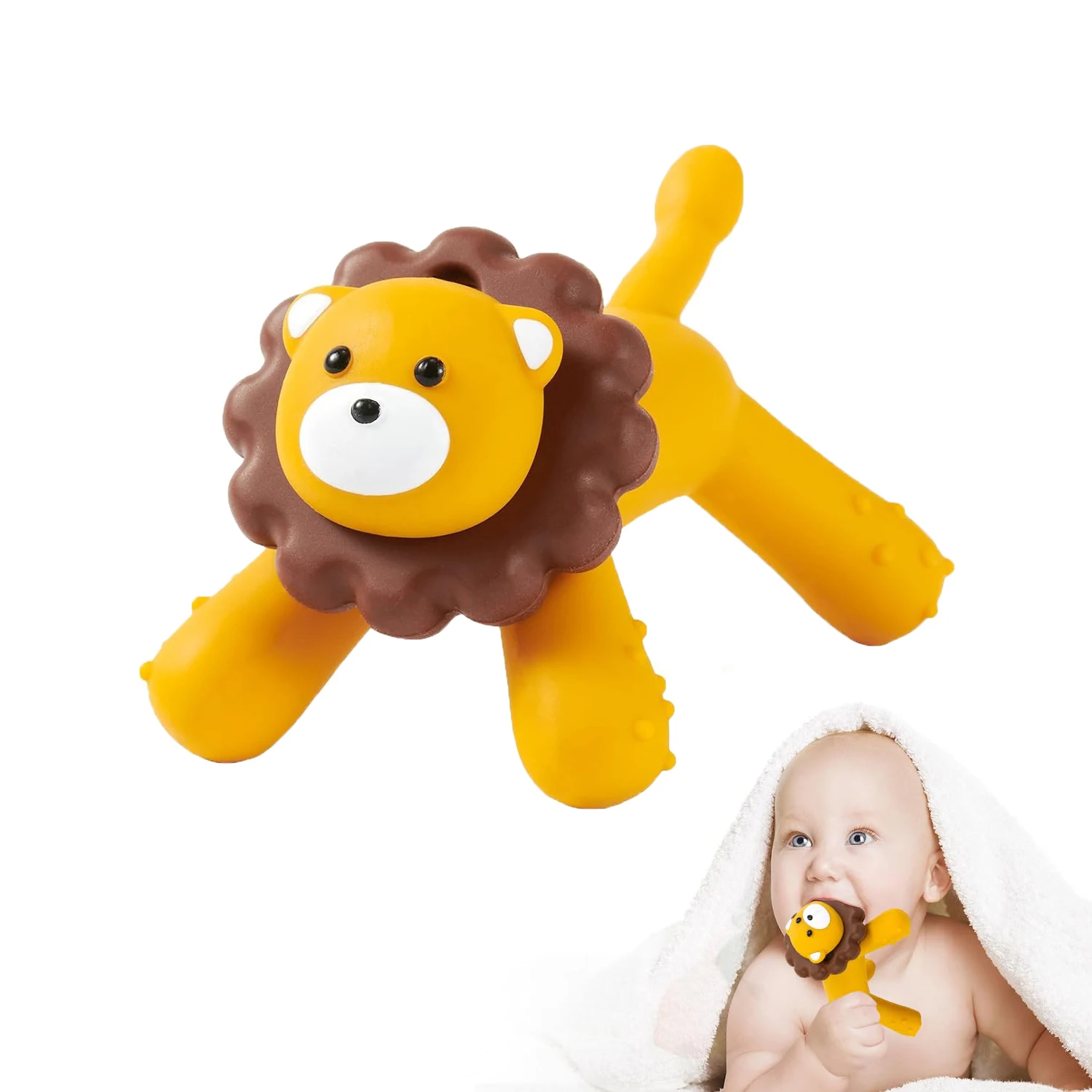 Children's Animal Silicone Gum Food Grade Baby Soothing Grinding Rod Toothed Toy Anti Eating Hands