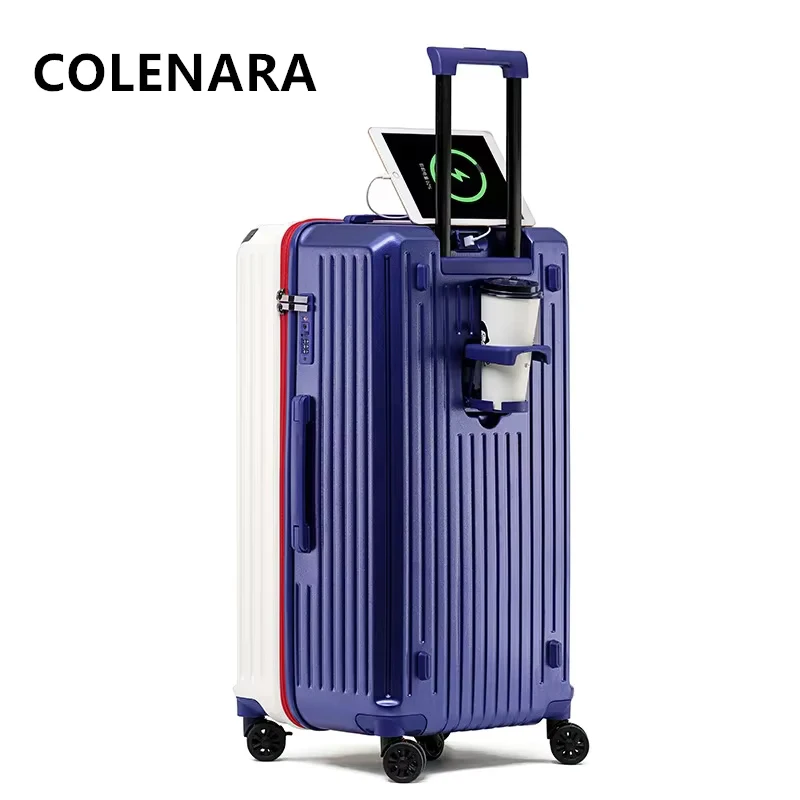 COLENARA Suitcase on Wheels ABS+PC Boarding Box Large Capacity Trolley Case Family Travel Essentials Women's Rolling Luggage