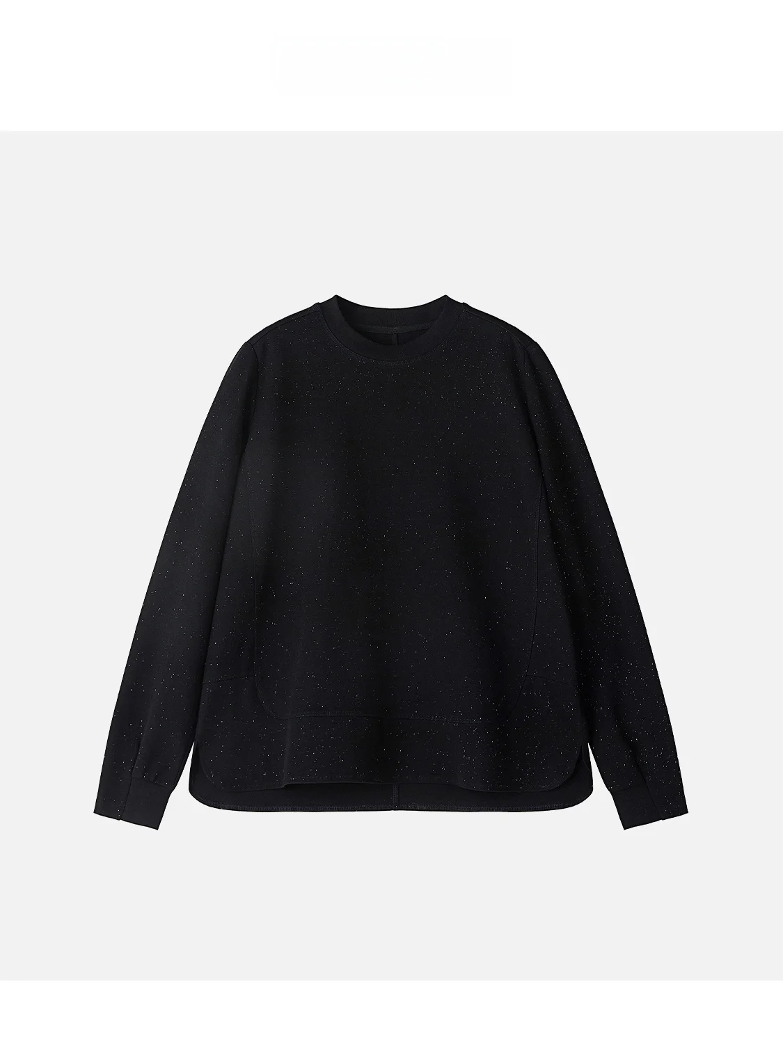 

JINGJING2026 Spring New Sle Casual Versatile Bla Base Long Sve iny Particle Glittering Star Drape Top Women's Faion