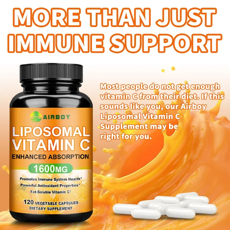 Liposomal Vitamin C 1600mg - Powerful Antioxidant That Boosts Collagen Production and Supports Skin Health