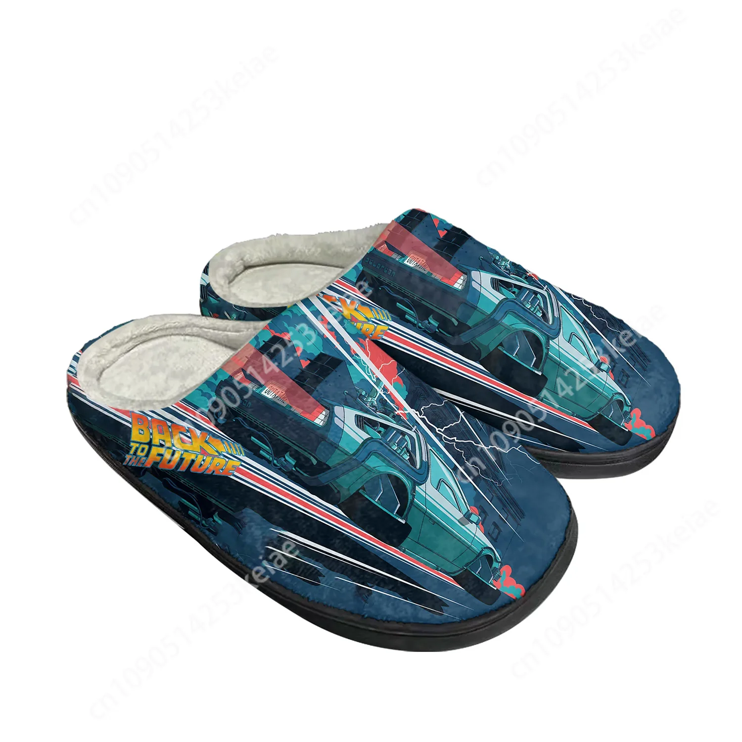 

Back To The Future Delorean Home Cotton Slippers Mens Womens Plush Bedroom Casual Keep Warm Shoes Indoor Customized Shoe