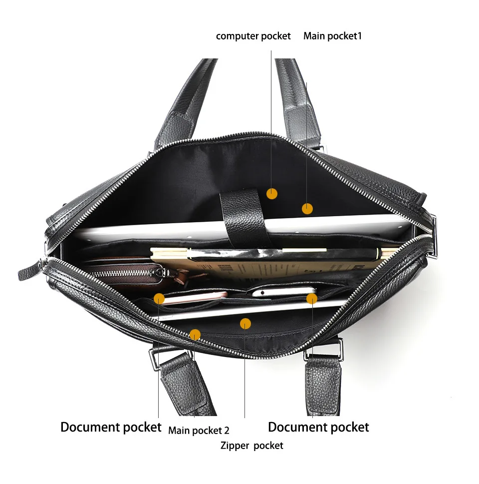 حقيبة لابتوب من جلد البقر الأصلي ، حقيبة للتوصيل للرجال ، حقائب يد للرجال ، حقيبة كمبيوتر ، علامة تجارية فاخرة ، وضع جديد ،