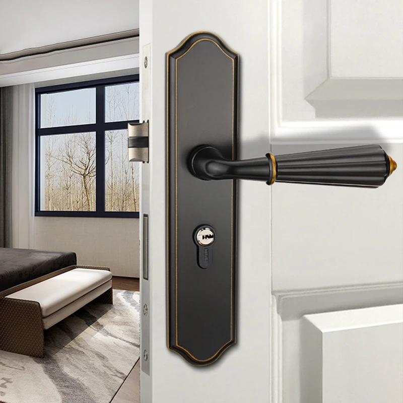 

Modern American Bedroom Mortise Handle Door Lock Security Entry Split Silent Lock Core Furniture Indoor Door Handle Lock Set