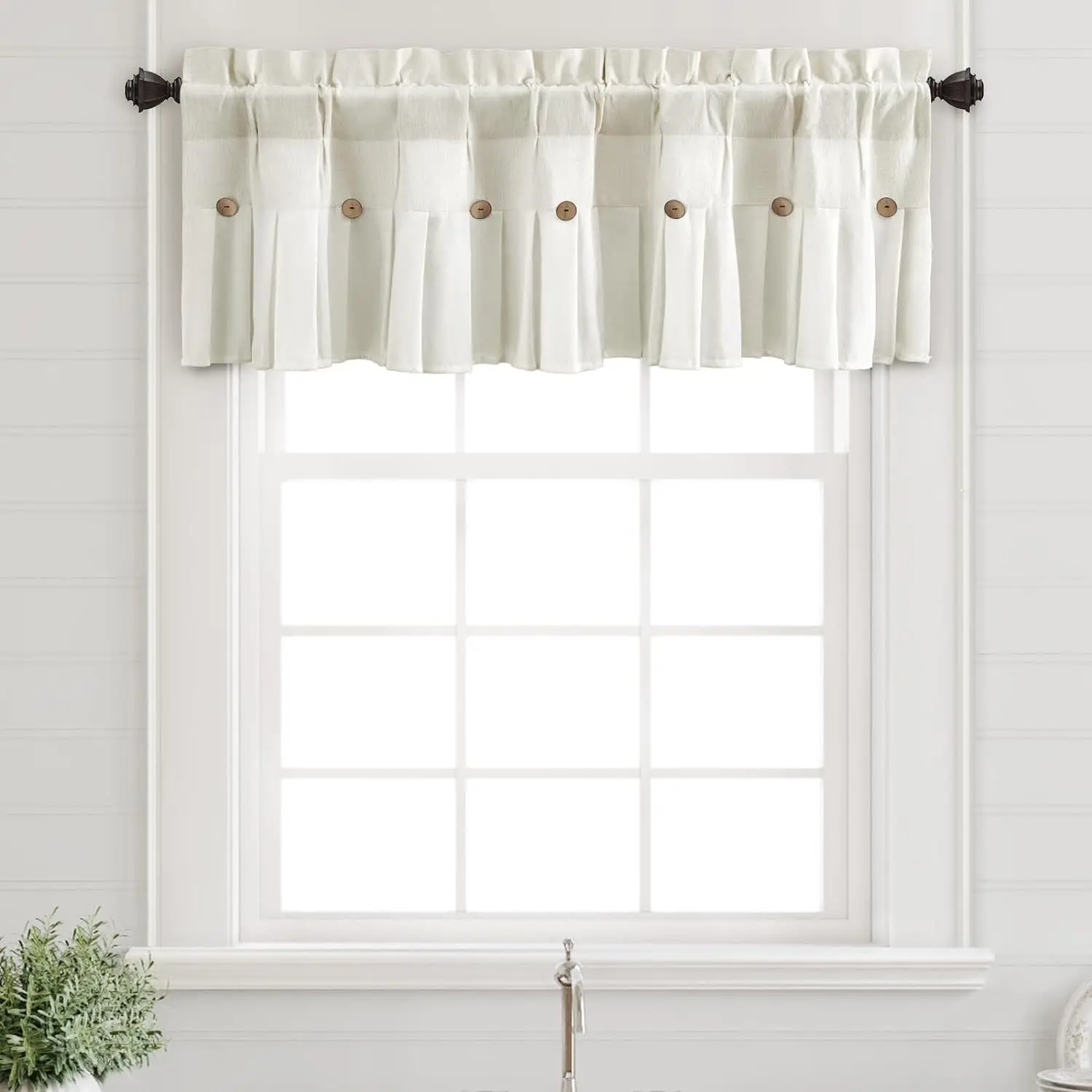Lace Plain Stitched Hem Bathroom Shower Curtain Cotton Linen Waterproof Amazon Supply Cross Border