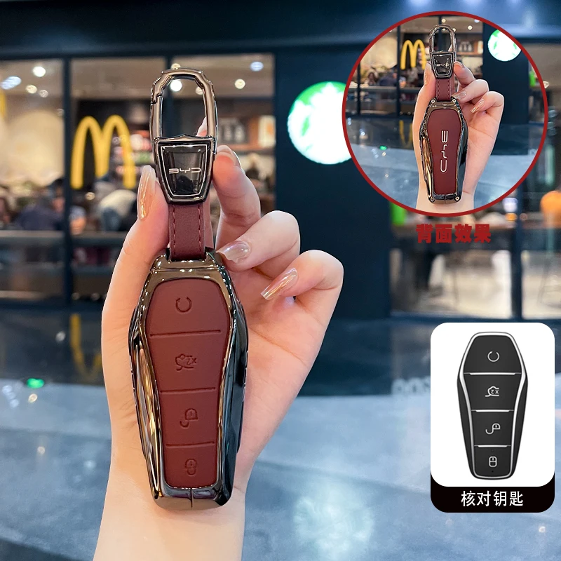 Car Zinc Key Case Holder Cover For BYD Atto 3 Han EV Dolphin Durable Second Song Pro Tang Dm QIn PLUS MAX Yuan 2025 Accessories