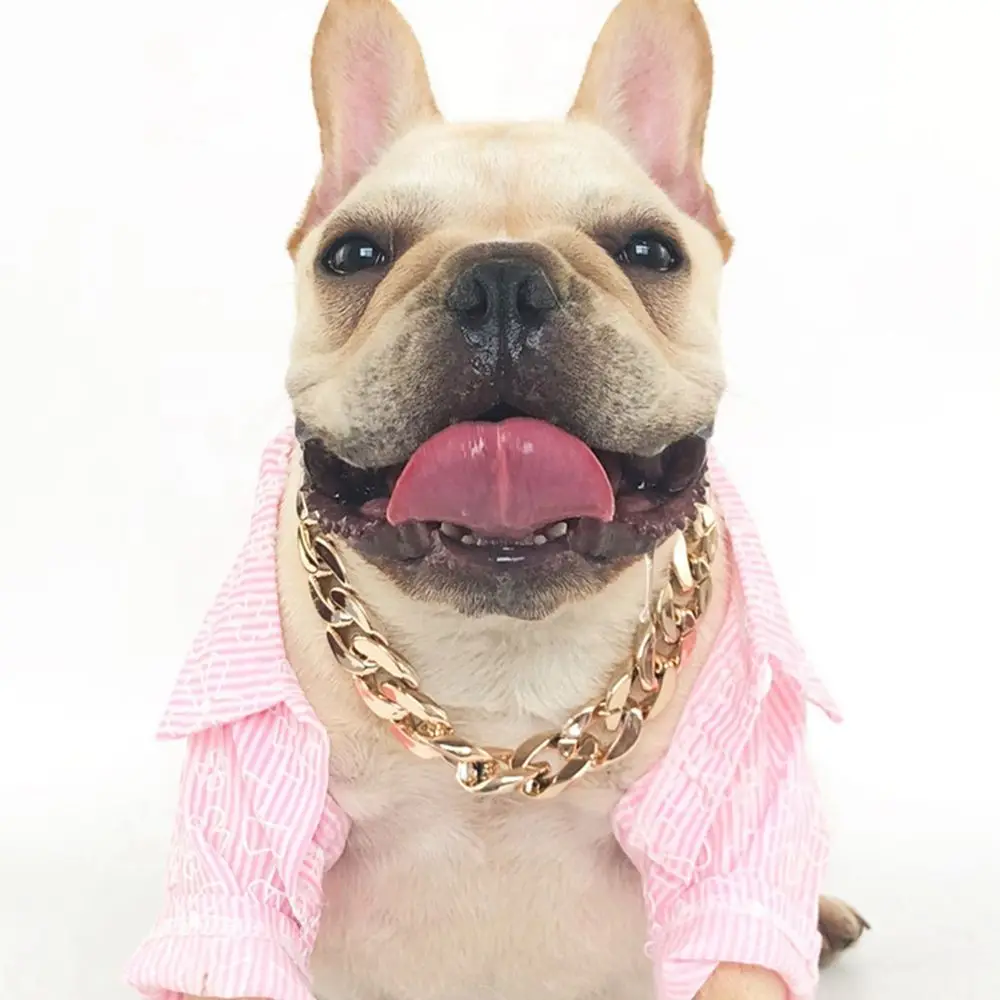 Electroplating Premium Small Dog for French Bulldog Cat Accessory Puppy Pet Chain Dog Necklace Dog Gold Chain Cat Collar