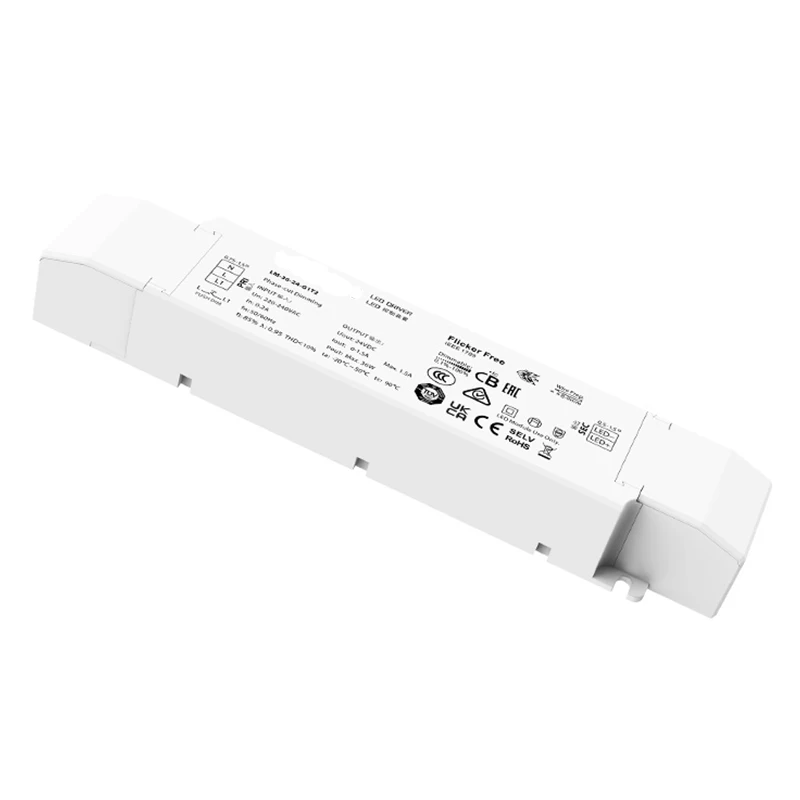 New Led Triac Dimming Driver 200V-240V Input 36W 24V 1.5A Output CV Constant Voltage Intelligent Power Supply Push Dim