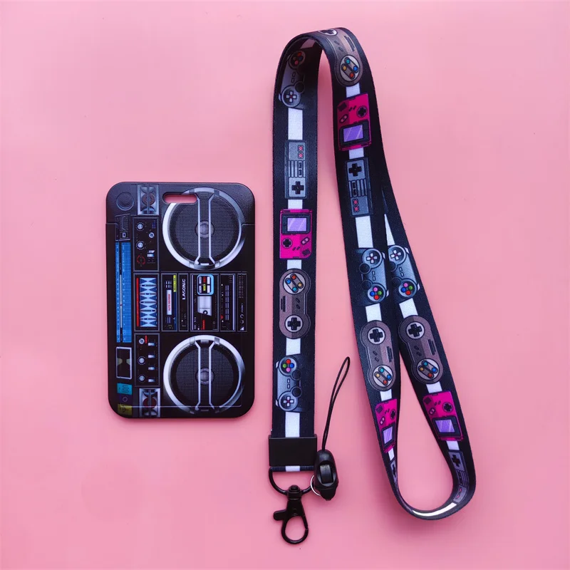 Retro Tape Card Holder Lanyard Camera Neck Strap Credit Card Case ID Badge Holders Credentials Protection Card Holders