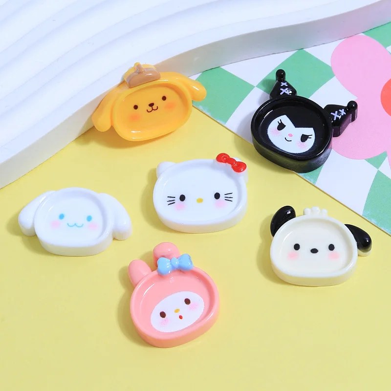 

100pcs Cute Flatback Resin Cartoon Sanrio Kulomi Melody Hello Kitty Series DIY for Dollhouse Craft Decor Accessories