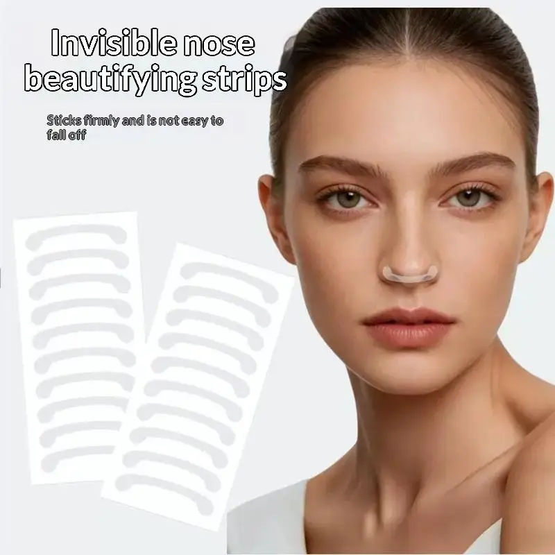 10 Sheets Lightweight No Burden Invisible Nose Shrink Patches Non-irritating Shrinking Nose Wing Stickers For Cosplay