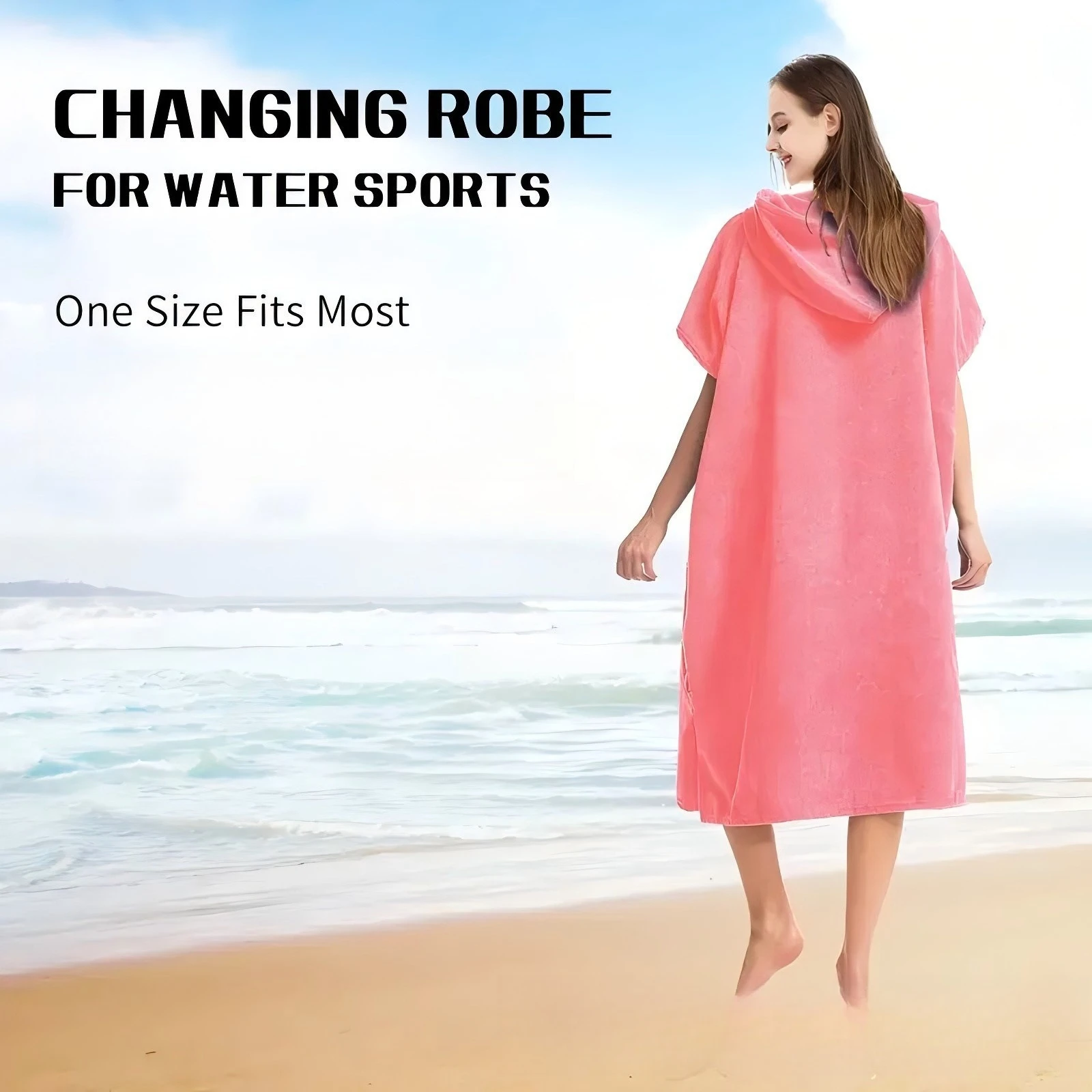 Microfiber Hooded Cloak Bath Towel - Quick-Drying, Suitable for Diving, Swimming, Beach, Surfing, and Changing Clothes